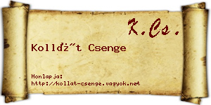 Kollát Csenge névjegykártya